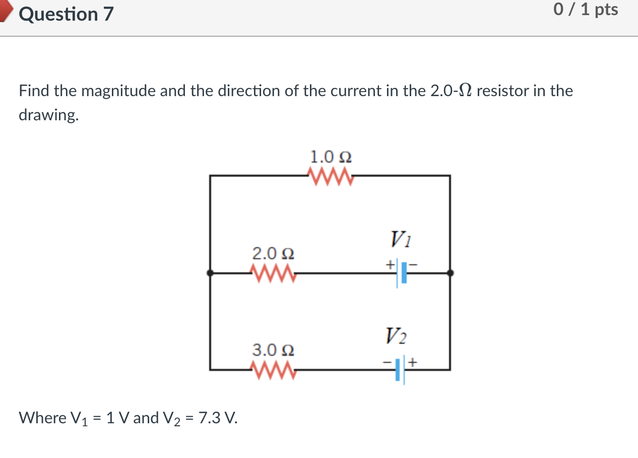 Solved Find the magnitude and the direction of the current | Chegg.com