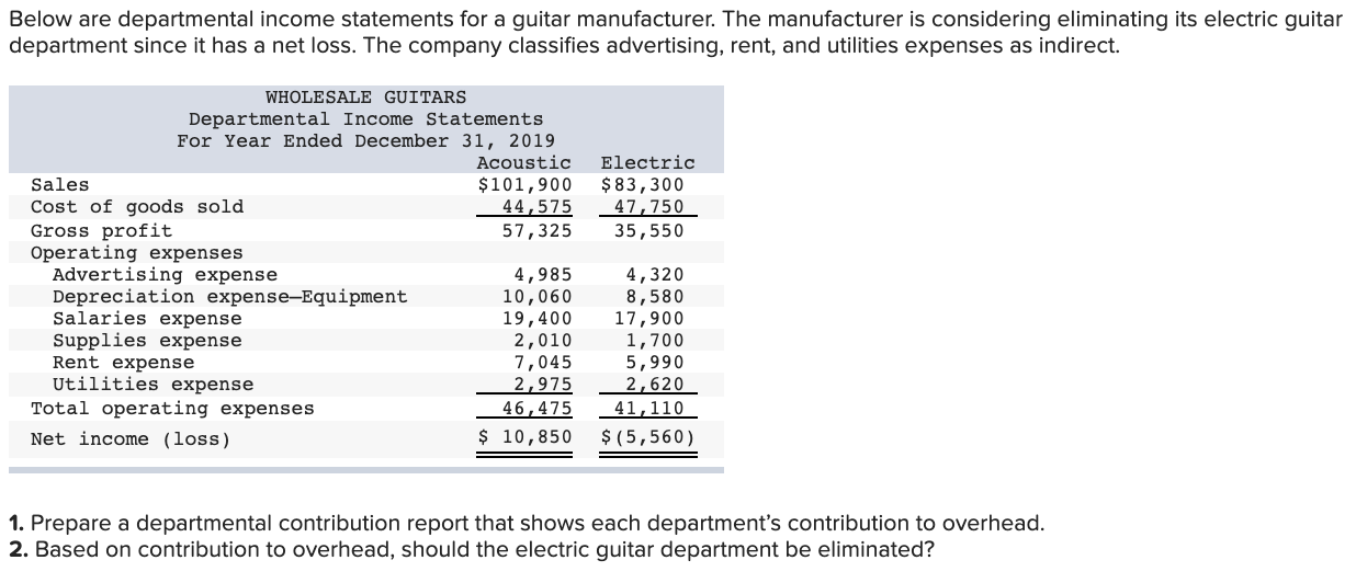 solved-below-are-departmental-income-statements-for-a-guitar-chegg