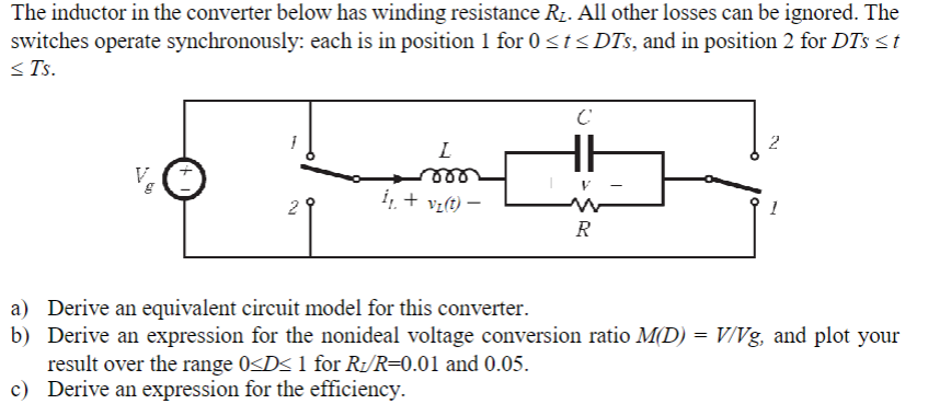 Solved The inductor in the converter below has winding | Chegg.com