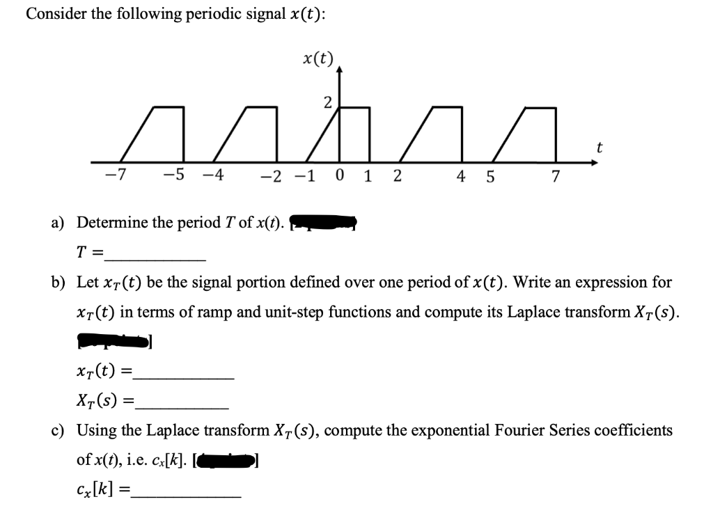 Solved Consider The Following Periodic Signal Xt хt 9050