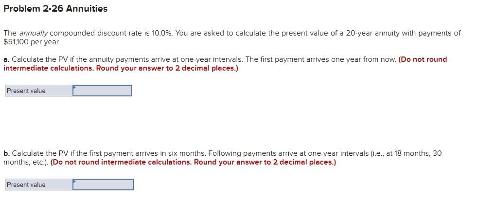 Solved Problem 2-26 Annuities The annually compounded | Chegg.com
