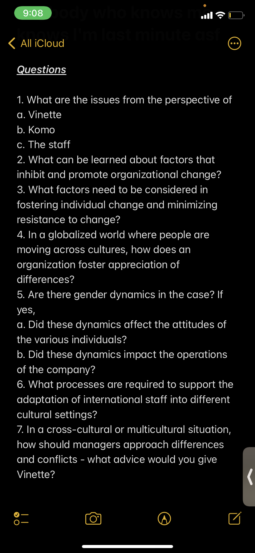 All iCloud Questions 1. What are the issues from the