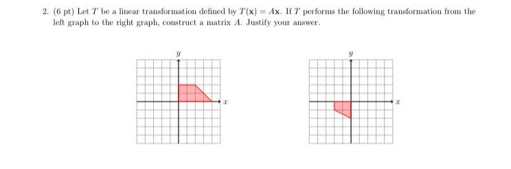 Solved 2. (6 pt) Let T be a linear transformation defined by | Chegg.com