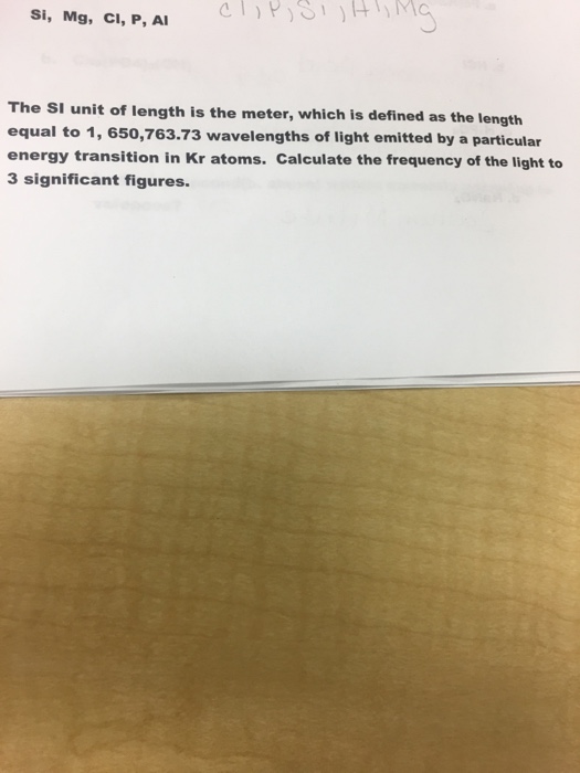 Solved The SI unit of length is the meter, which is defined