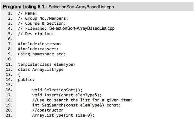 Solved Make a Linked-List version of Program Listing 6.1. | Chegg.com