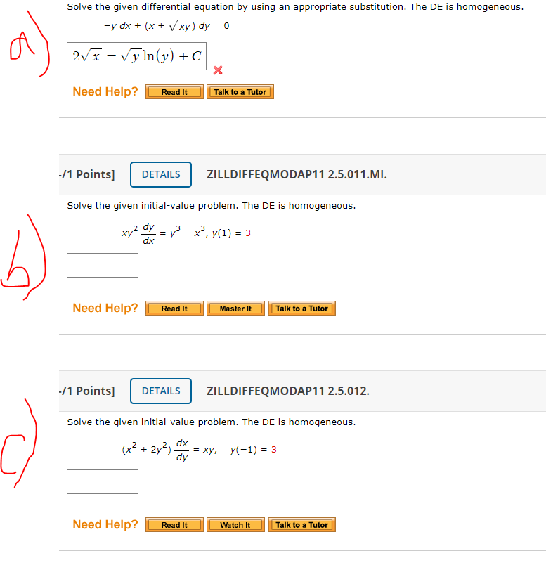 Solved Solve The Given Differential Equation By Using An | Chegg.com