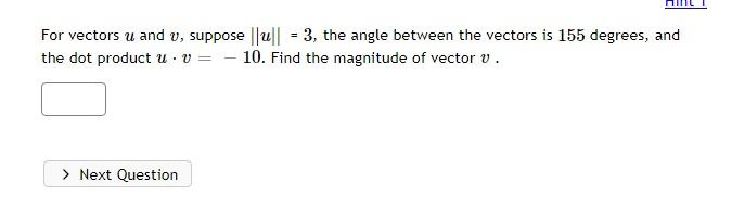 Solved For Vectors U And V, Suppose ∥u∥=3, The Angle Between | Chegg.com