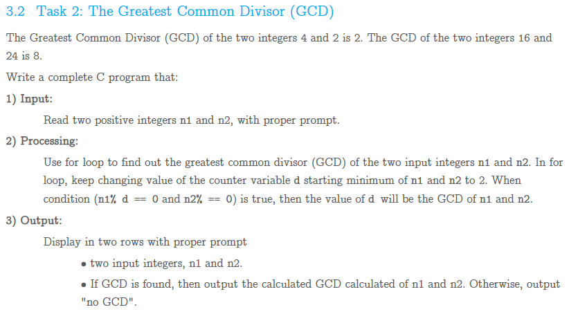 Solved 3.2 Task 2: The Greatest Common Divisor (GCD) The | Chegg.com