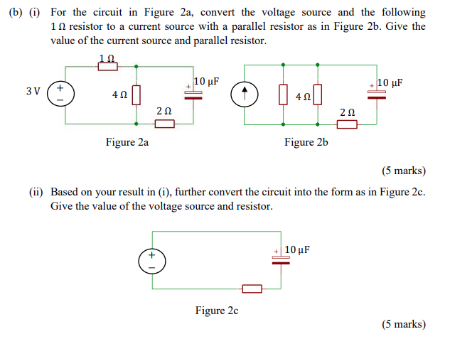 Solved B) (i) For The Circuit In Figure 2a, Convert The | Chegg.com