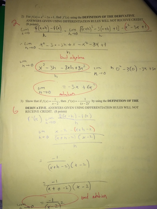 Solved 2 For F X 3x 1 Find F X Using The Definition