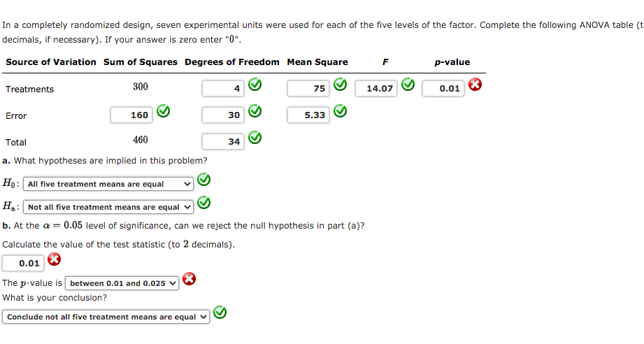 in a completely randomized design seven experimental units