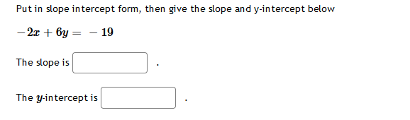 y 6 1 2 x 4 in slope intercept form