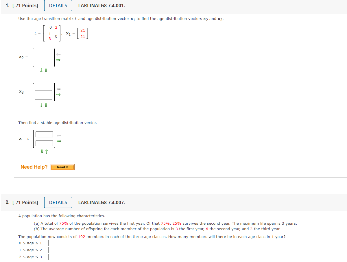 Solved linear algebra please answer both of the question | Chegg.com