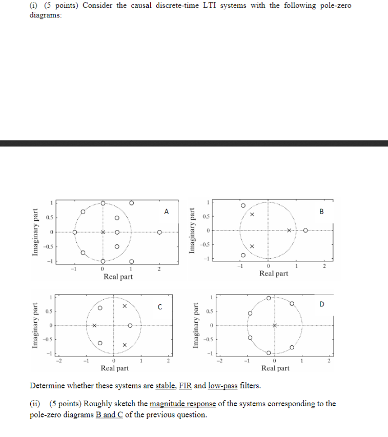 (1) (5 points) Consider the causal discrete-time LTI | Chegg.com