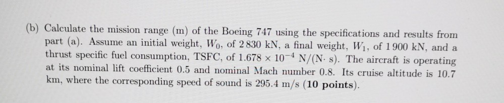 Solved Problem 6 Consider an aircraft Boeing 747 Jumbo Jet | Chegg.com