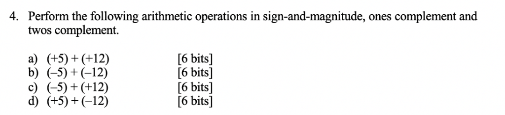 Solved Perform the following arithmetic operations in | Chegg.com