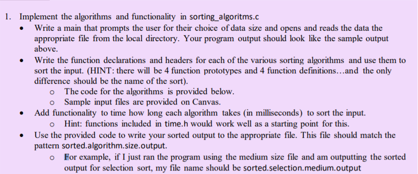 1. Implement the algorithms and functionality in | Chegg.com
