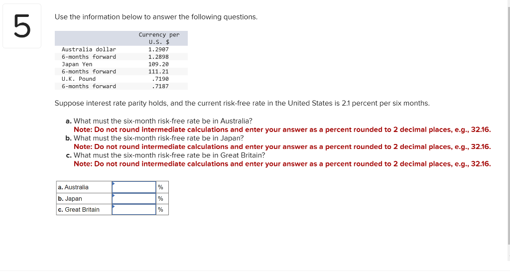 Solved Use the information below to answer the following | Chegg.com