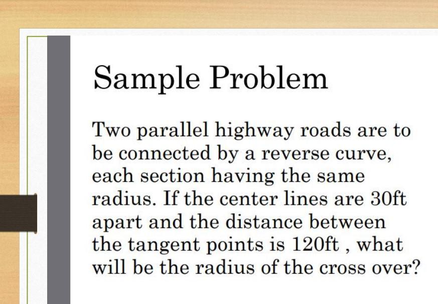 Solved sample problem two parallel highway roads are to be chegg