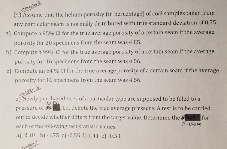 Solved (4) Assume That The Helium Porosity (in Percentage) | Chegg.com