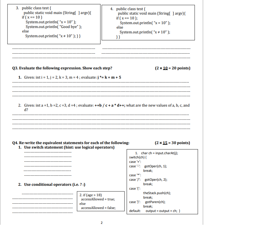 Solved Homework 2 java language (6 x 3 = 18 points) Q1. | Chegg.com