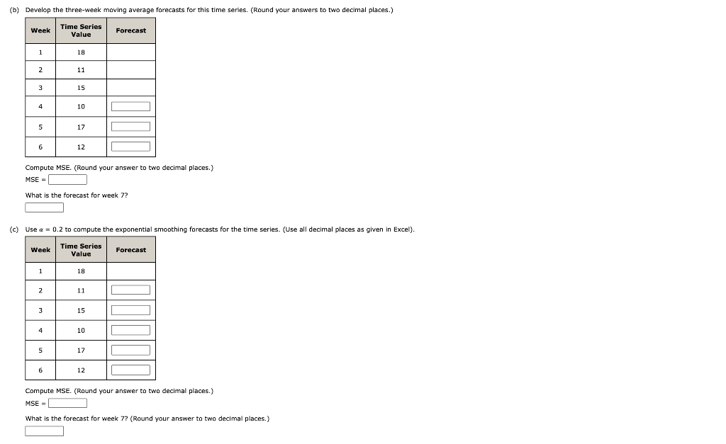 Solved Consider The Following Time Series Data Week 1 2 3 4