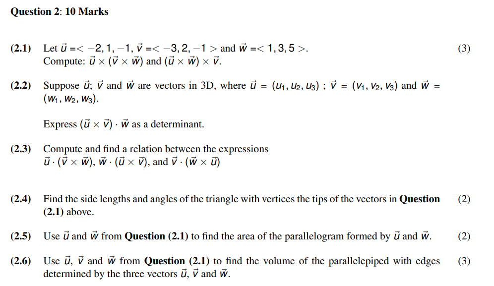 Solved Question 2: 10 ﻿Marks(2.1) ﻿Let | Chegg.com