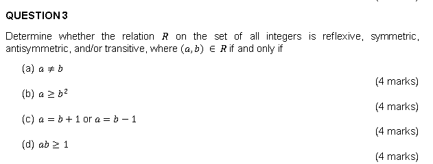 Solved Determine Whether The Relation R On The Set Of All | Chegg.com