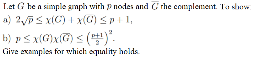 Solved Let G be a simple graph with p nodes and G the | Chegg.com
