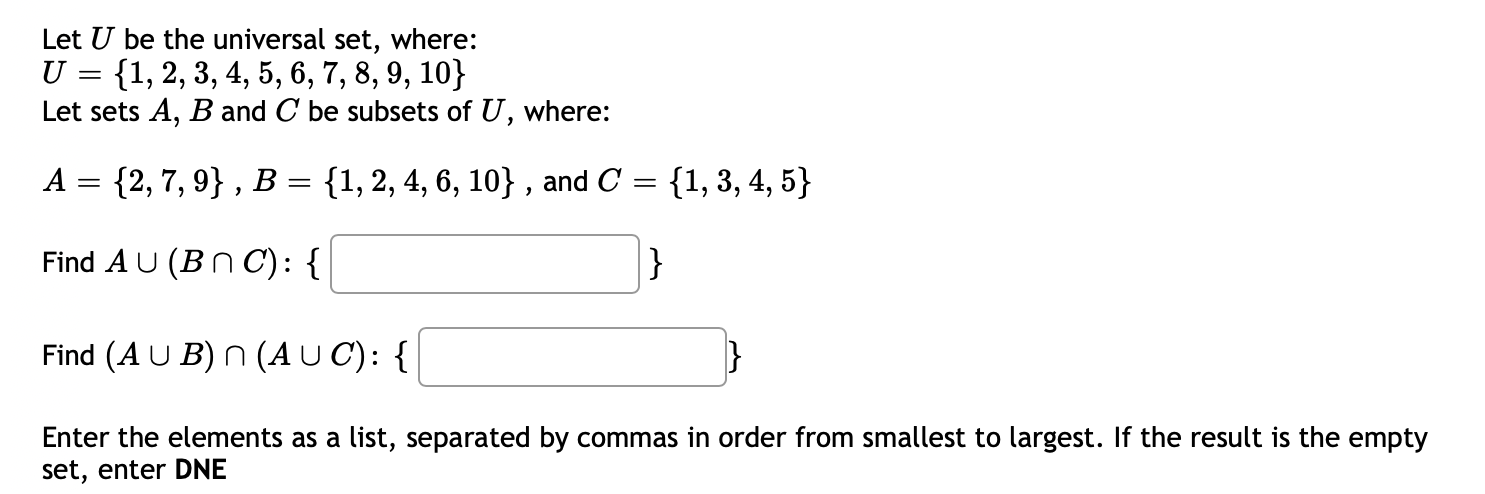 Solved Let S Be The Universal Set, Where: | Chegg.com