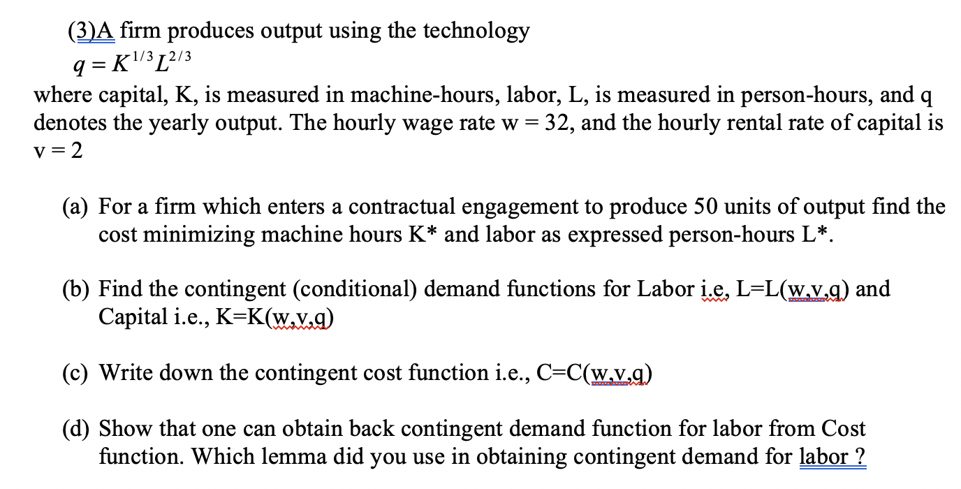 Short Run Marginal Cost Function