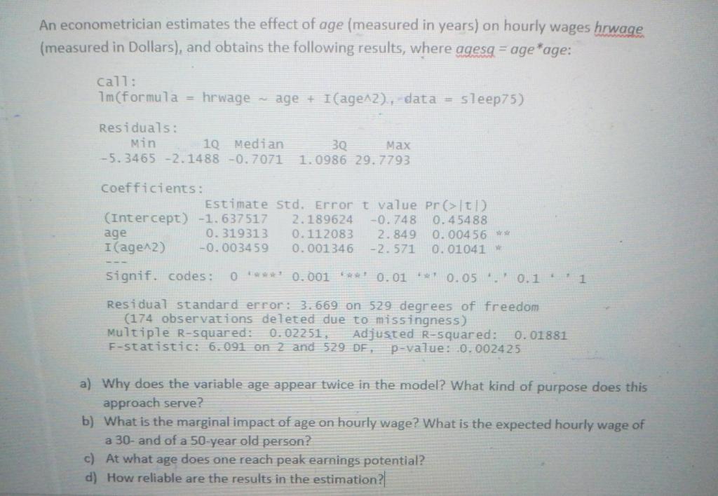 solved-an-econometrician-estimates-the-effect-of-age-chegg