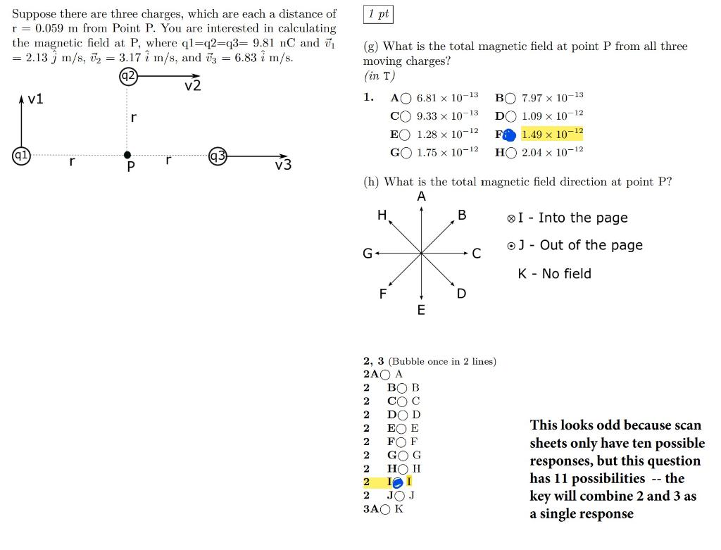 Solved 1 Pt Suppose There Are Three Charges Which Are Ea Chegg Com