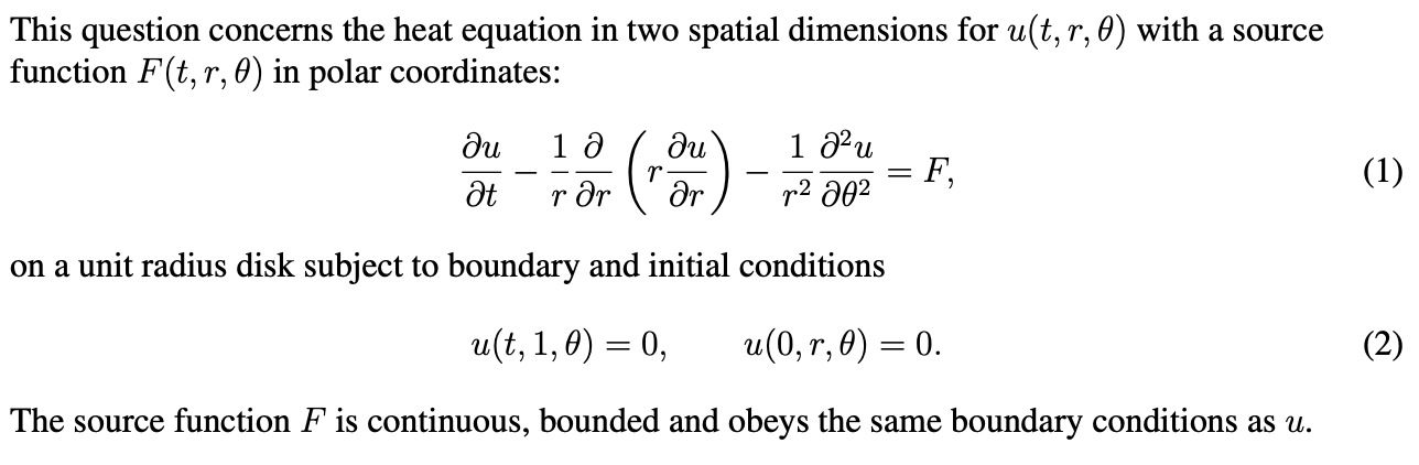 Solved This question concerns the heat equation in two | Chegg.com