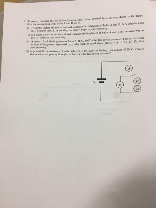 Solved Consider the set of four identical light bulbs,