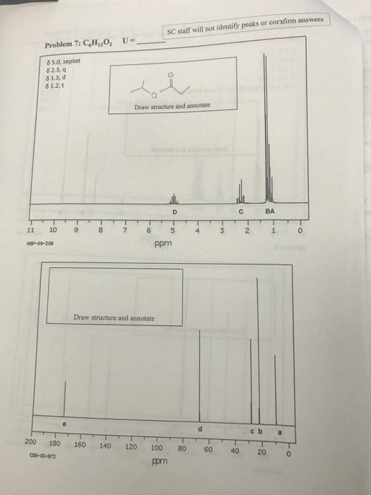 Solved Draw Structure And Annotate NMR Spectrum For C6H12O2. | Chegg.com