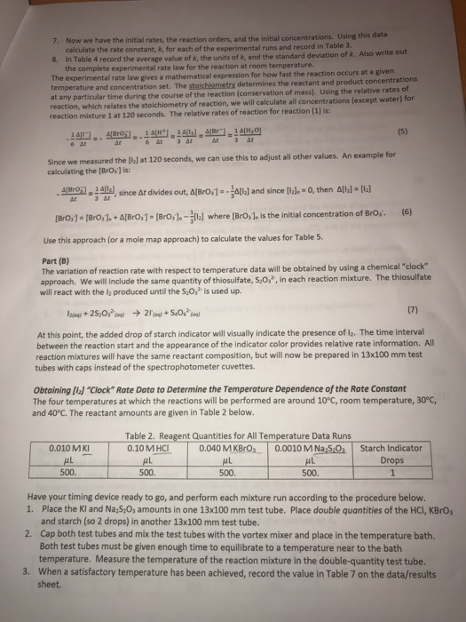 My Kinetics of an Oxidation-Reduction (Redox) | Chegg.com