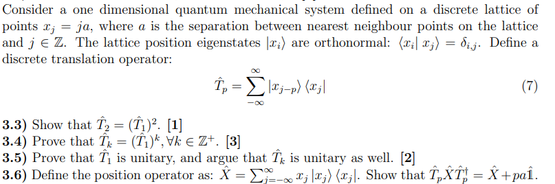 Solved Consider a one dimensional quantum mechanical system | Chegg.com