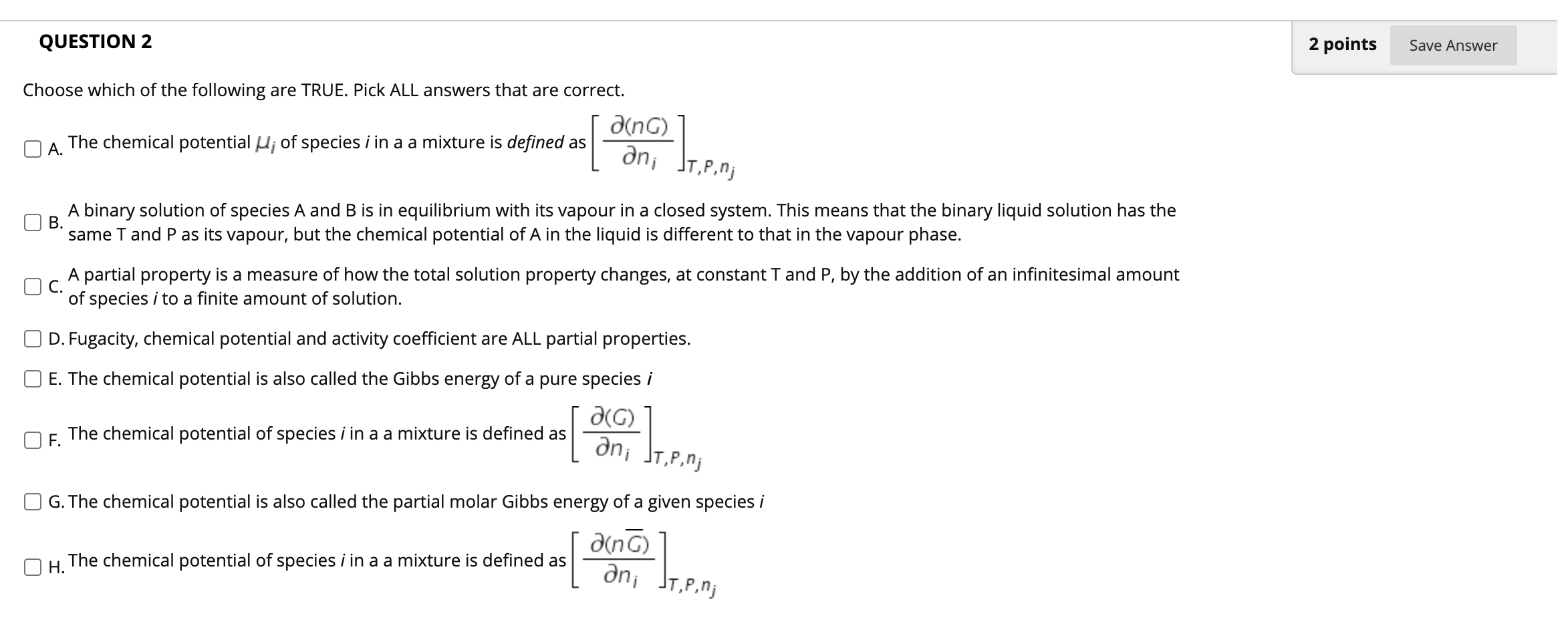 Solved Please give an explanation, especially for F. Should | Chegg.com