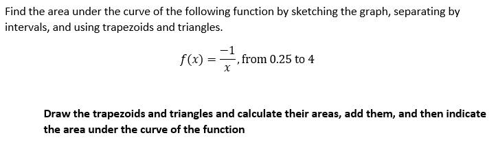 Solved Find the area under the curve of the following | Chegg.com
