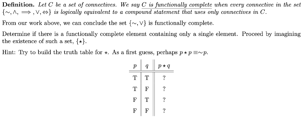 Solved Definition. Let C be a set of connectives. We say C | Chegg.com