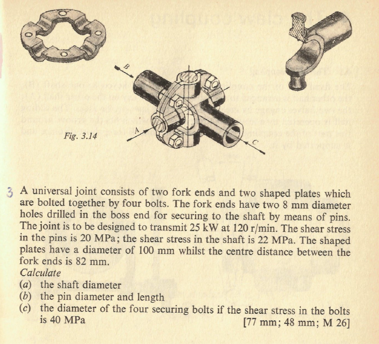 Solved 3 A universal joint consists of two fork ends and two