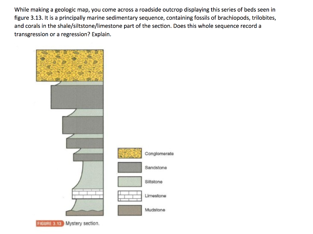 Solved While making a geologic map, you come across a | Chegg.com