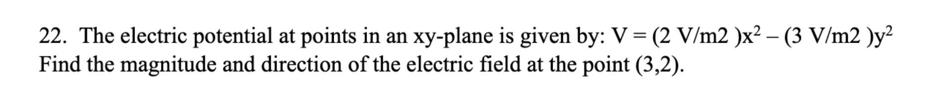 [solved] 22 The Electric Potential At Points In An Xy Pla