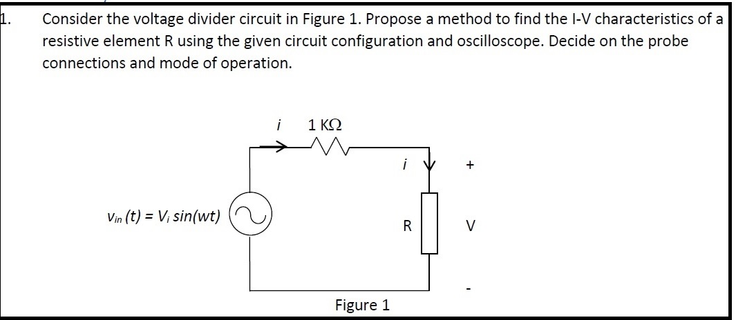 Solved 1. Consider the voltage divider circuit in Figure 1. | Chegg.com