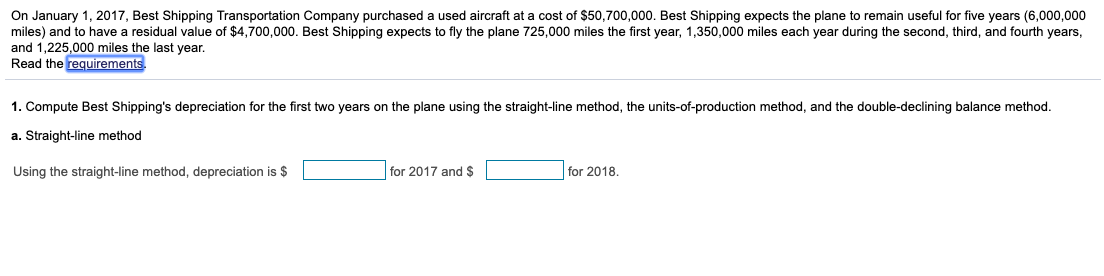 Solved i Requirements 1. Compute Best Shipping's | Chegg.com