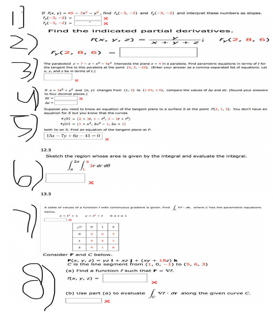 Solved I 2 If F X Y 49 7x2 Y2 Find Fx 3 2 Chegg Com