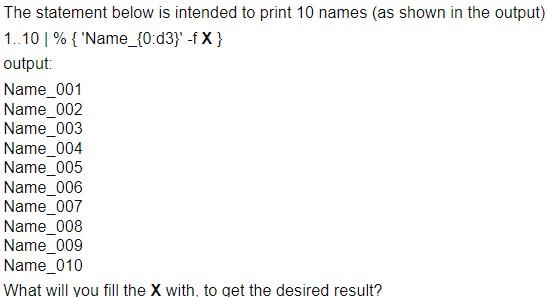 Solved The statement below is intended to print 10 names (as | Chegg.com