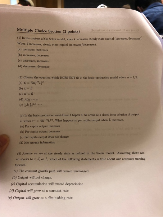Solved Multiple Choice Section (2 points) (1) In the context | Chegg.com