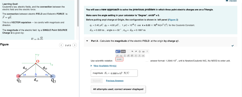 Solved Review Learning Goal: Coulomb's law, electric fields, | Chegg.com